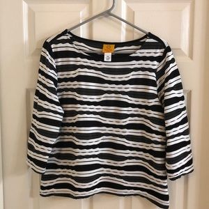 *3/$15 Ruby Rd PXL Boatneck Striped Top